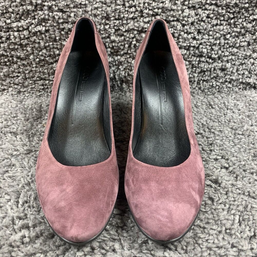 Ecco Sleek Pump Bordeaux Purple Suede Size 40 US 9-9.5